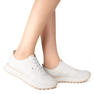 Tênis Dakota Jogging em Couro Feminino