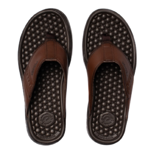 Chinelo Dedo Pegada Couro Masculino