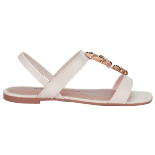 Sandalia Dakota Rasteira Com Pedras